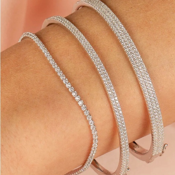 Classic Thin Tennis bracelet by Adina Eden - Picture 3 of 9